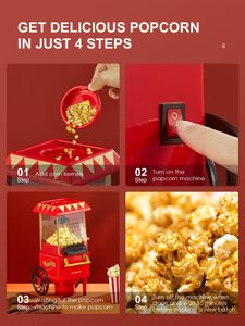 Cozeemax 1200W Popcorn Maker – Red Electric Hot Air Popper
