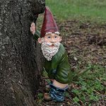 Garden Gnomes Ornaments, Waterproof Resin Funny Garden Gnome Statue Ornaments, Rude Garden Gnome Outdoor Decoration for Patio Yard Lawn Porch (15cm)