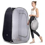 Smartmak Portable Steam Sauna Tent, Full Body Personal Home Spa, Lightweight Foldable Steam Room for Detox Therapy, Steamer NOT Included (L 31.5” * W 31.5” * H 55.2” BlackGrey1)