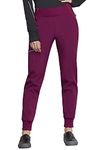 CHEROKEE Infinity Women Scrubs Pant Mid Rise Jogger CK110A, L, Wine