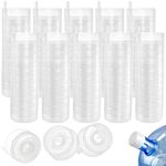 Jucoan 100 Pack 5 Gallon Water Jug Caps Replacement Caps Non Spill Water Bottles Dispenser Caps, Snap On Caps for 55mm 3 and 5 Gallon Water Dispenser Jugs, White