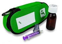 EpiPen and Medication Case with Medicine Bottle and Dosing Syringe