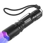 UV 365nm&395nm 2 in1 Flashlight, UV BlackLight for UV Glue Curing,Rocks & Minerals Hunting,Pet Stain Detector&Scorpion Finder, Dry Stain , Portable&Zoomable Ultraviolet Blacklight