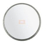 Ortus Arts Metal Mirror Tray - Round, Best Gift for Birthdays, Diwali, Christmas & New Year (Silver)