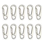 Temlum 3.3 cm Tiny SF Aluminum Carabiner Clip Mini Carabiners Set Spring Snap Keyring Hook for Camping Traveling Hiking Keychains Outdoor Silver(10pcs)