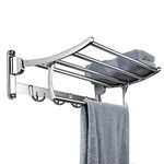 Candora Stainless Steel Wall Mounted Bathroom Towel Rack Brushed Towel Shelf Towel Holder Hotel Rail Shelf Storage Holder