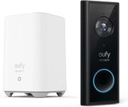 eufy Security, Video Doorbell S220 2K (Battery-Powered) with HomeBase, 2K HD, No Monthly Fee, On-Device AI Detection,16GB Local Storage, Simple Self-Installation, Compatible Devices