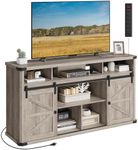 VASAGLE TV Stand for TVs up to 65 Inches, Farmhouse Entertainment Center with Sliding Barn Doors, TV Console Table for Living Room, Heather Greige ULTV322K02