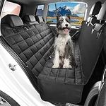 Hopidogie Dog Car Seat Cover 4-in-1, 100% Waterproof Dog Car Hammock for Car Back Seat, Scratchproof Nonslip Back Seat Cover for Dogs Machine Washable Durable Universal fits All Cars Trucks SUV