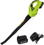bigzzia leaf garden blower with battery, 90-130MPH-speed modes, 10500RPM leaf blower for lawn care leaf blowing, clear gardens, patios, gutters, griveways, Cordless