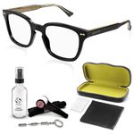 Gucci GG0184O Square Shape Eyeglasses + Bundle with eSHADES Luxury Eyewear Kit, Black, 50mm