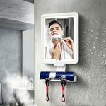 Cordless Heated Fogless Shower Mirror for Shaving with Light (White)