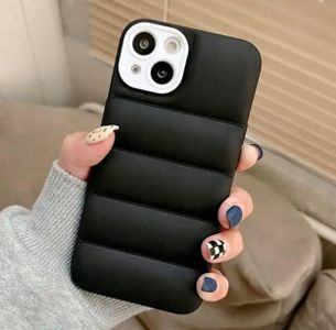 [iPhone 12] Puffer Down Jacket Design Phonecase Black