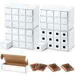 ReliThick 4 Sets Trading Card Storage Box Collectible Card Organizer with 48 Individual Boxes and 4 Sheets Label Baseball Football Soccer Sports Card Storage Compatible with MTG TCG, White, 3 Row