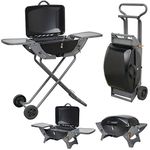 Crusader Portable Gas Barbeque BBQ Combo Wheel Trolley Table Top Cooker