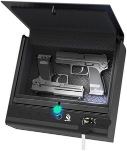 BE-TECH Gun Safe for Handgun, Large Capacity Biometric Pistol Safe with 99.9% Accuracy Fingerprint Quick Access - Ideal for Nightstand, Car, Bedside, Wall