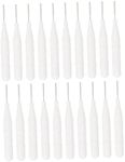 BIUDECO Eyelash Cleaning Brush 20pcs Micro Eyebrow Brush with Cap Face Brush Set Eyebrow Color Brush Portable Makeup Brush Pp, Nylon White Mini Interdental Brush Eye Brow Brush