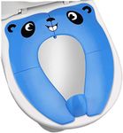 Circle-Q Upgrade Portable Potty Seat with Splash Guard for Toddler, Foldable Travel Potty Seat with Carry Bag, Non-Slip Pads Toilet Potty Training Seat Covers for Baby, Toddlers and Kids (Blue)