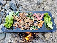 Hot Stone Cooking, Rock Grill Steak Stone, hand carved Natural Cooking Grill Stone , usable on gas and charcoal grills, BBQ Plate Household Barbecue Tools Accessories 11.8 in x 15.7in