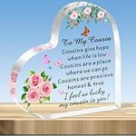 JMIMO Cousin Gifts Acrylic Heart Cousin Christmas Birthday Presents Keepsake Cousins Give Hope When Life Is Low