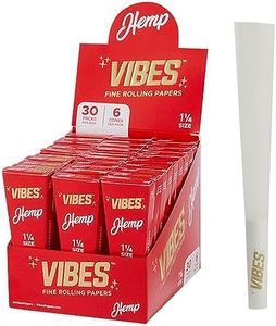 Vibes Premium Rice Pre-Rolled Cones (90 Cones) - King Size, 30-Pack Display Box, Chlorine-Free Technology, and Convenient Packing Tool Included