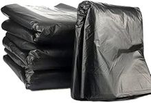 100 count (50-60 L,80 * 100cm) HEAVY DUTY GARBAGE BAGS 13-16 Gallon Black trash bags. Hefty trash bags Puncture Resistant for Restaurant Hotel Kitchen large cans, Large capacity black rubbish bags