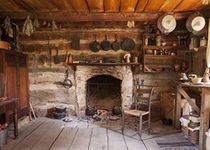 BELECO Rustic Kitchen Backdrop 7x5ft Fabric Western Old Wooden House Kitchen Interior Background Rural Farmhouse Fireplace Cooking Utensils Cooking Background Farmers Cowboys Portrait Photo Props