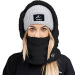 Senllen Balaclava Cold Weather Fleece Windproof Ski Mask Winter Breathable Thermal Face Mask Neck Warmer Scarf Helmet Hood Black