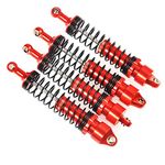 ZuoLan XUNJIAJIE 4pcs Red 100mm Shock Absorber Set for 1/10 RC Crawlers Car Axial SCX10-II 90046