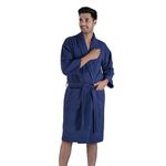 MYTRIDENT Bathrobes for Men, 240 GSM Urban Comfort Collection, 100% Cotton bathrobes for women, Soft, Perfect for Gym, Shower, Spa, Vacation, Large Size, Cobalt Colour