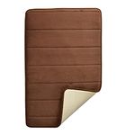 BEAR GRIPS Memory Foam Bathroom Door Mat 70 cm X 45 cm, Non-Slip, Anti Skid, Ultra Soft, Super Water Absorption, Thick and Easy to Dry (Color: Coffee)