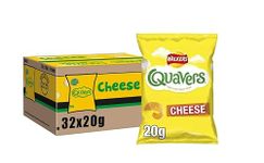 Walkers Quavers Light Curly Potato Snacks (32 x 20g Bags)