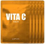 LAPCOS Vita C Sheet Mask, Daily Face Mask with Vitamin C to Renew Skin, Korean Beauty Favorite, 5-Pack