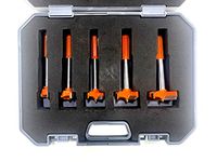 Jon Bhandari Tools Hinge Boring Forstner Drill Bit Set (New & Improved) Carbide Tipped For Wood And Plywood (Sizes: 15, 20, 25, 30, 35 Mm), Straight