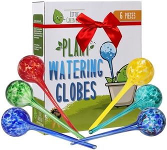 LGL Plant Watering Globes - Automatic Self Watering Globes. Decorative Self Watering Planter Inserts Made From Hand-Blown Durable Glass. Self Watering Spikes to Support Plant Health. 6 Pack, Jumbo.
