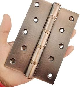 Hyever 6 Inch Ball Bearing Door Hinges for Heavy Duty Wood Door Non-Mortise Door Hinges with Mounting Hardware, Brushed Surface 2pcs (Purple Bronze)