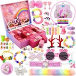 Advent Calendar for Girls, Christmas Countdown Calendar 2021 for Kids, 24 Days Jewelry Xmas Count Down Gifts, Including Hair Accessories, Unicorn Bracelet, Ring, Hair Clips, Necklace, Stickers, Coin Purse, Keychain