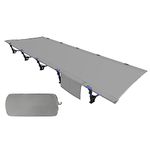 Sutekus Portable Camping Cot Sleeping Cot Ultralight Backpacking Cot Bed for Outdoor Hiking Travel Beach Mountaineering (Grey)