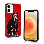 aiyaya for iPhone 12 Mini Case Funny Cool Rock Skeleton Rapper Pattern Phone Case Hippie Halloween Red Phone Case for Men Teen Boys Kids Boys