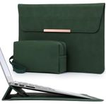 HYZUO 13 Inch Laptop Sleeve with Stand Feature for MacBook Air 13 M3 M2 M1 2024-2018, MacBook Pro 13 M2 M1 2024-2016, 13" iPad Pro/Air M4 M2, 13" Surface Pro, with Carry Bag, Midnight Green(Smiley)