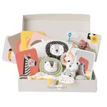 Taf Toys Newborn Gift Set. 12 piece Baby Sensory Box Includes Tummy-time Pillow, Flash Cards, Baby-safe Mirror, Lion Cub and Rattle. Baby Development Kit Suitable for Baby Boys & Girls 0 Months +