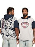 The Souled Store Official Superman: Done Being Super Men and Boys Short Sleeve Multicolor Graphic Printed Cotton Oversized Hooded T-Shirts