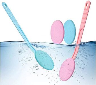 Body Shower Brush Easy Lotion Applicator Pack of 2 Pink& Blue Back Scrubber Massager Extra Long Handle Exfoliating Body Scrub Wash Bath Brush Skin Care for Men& Women