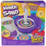 Kinetic Sand, Deluxe Swirl N’ Surprise Playset, 2.5lbs of Play Sand (Red, Blue, Green, Yellow, White & Purple), 4 Tools, for Kids