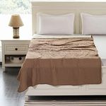 Pluchi Cotton Knitted Single Bed Quilted Bed Cover & Dohar (Luxurious, 52cm x 228cm, 60 x 90 Inches) (Dove Beige & Natural)