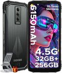 DOOGEE Blade 10 Pro Energy 4.5G Rugged Phone Android 15,10.7mm Ultra-Thin,6.56”HD+90Hz Rugged Smartphone,32GB+256GB/2TB Octa Core,6150mAh,50MP+8MP Camera,NFC/Widevine L1/Face ID/3 Card Slot,Black