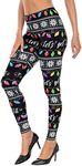 HDE Trendy Design Workout Leggings - Fun Fashion Graphic Printed Cute Patterns, Get Lit, Medium