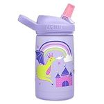 CamelBak eddy+ Kids Water Bottle with Straw, Insulated Stainless Steel - Leak-Proof when Closed, 12oz, Magic Unicorns