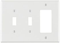 Leviton PJ226-W WH WP 3G 2TGL 1DECO MIDWAY NYLON, White