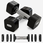 Lifelong Adjustable Dumbbells Set for Home Gym 2-5kg Quick Change Weights with Anti-Slip Stainless Steel Handles - Durable Gym Equipment with Safety Locks- Gym Dumbbell Set for Men & Women (Black)